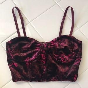 Velvet Burgundy Bustier Top